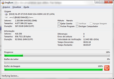 Tela de progresso de gravação