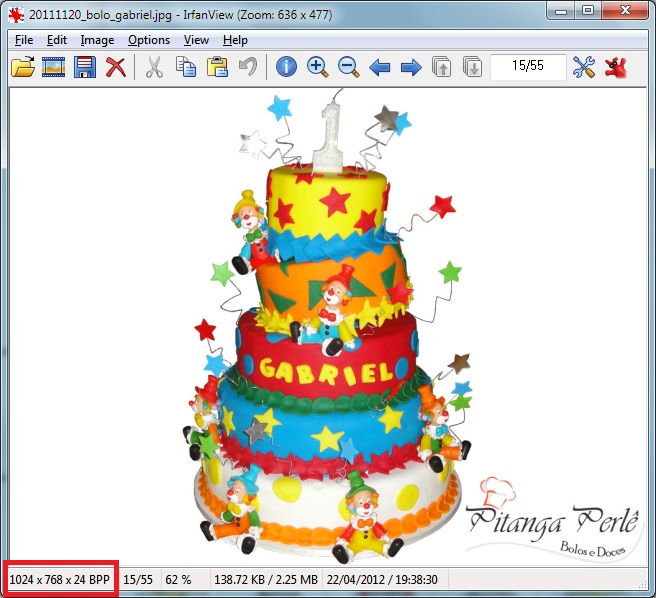 irfanView Foto Bolo Palhaço