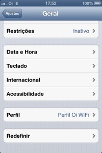 iPhone - Configurações - Geral