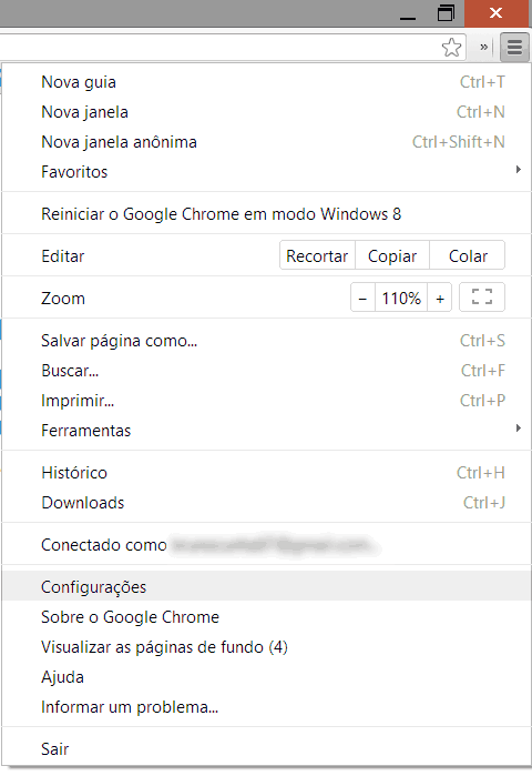 Como acessar as configurações no Google Chrome