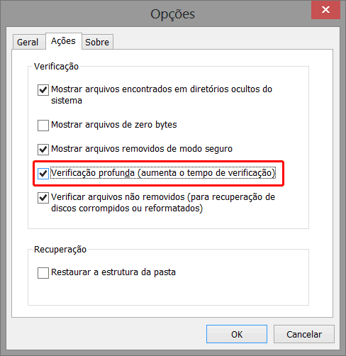 Recuva - Verificação Profunda