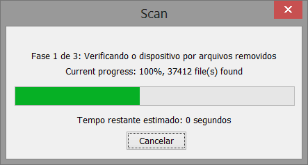 Recuva - Fase 1 - Verificando arquivos removidos