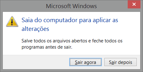 Windows 8.1 - Alterar Tamanho Item  - Mensagem Confirmação