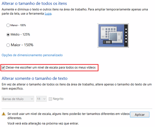 Windows 8.1 - Alterar Tamanho Todos Itens