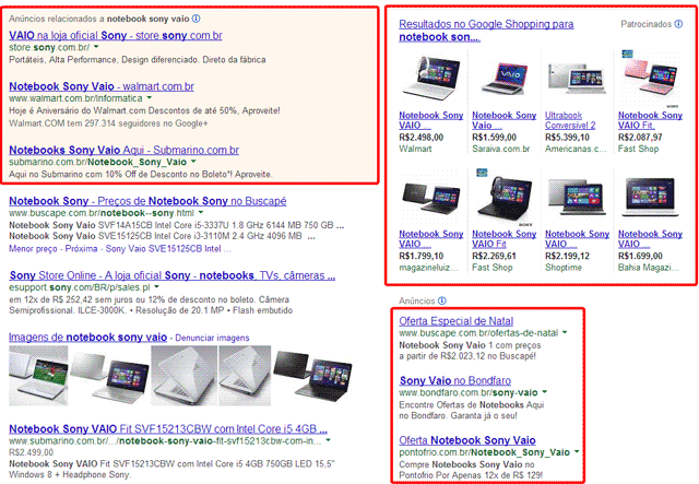 Google Shopping na Busca