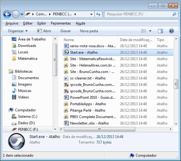 PenDrive - Atalhos no Windows Explorer