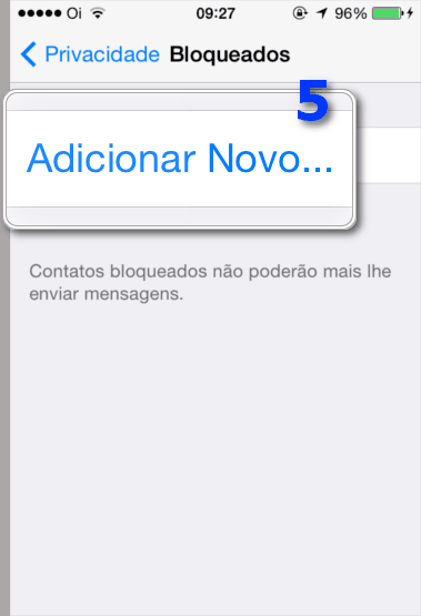 Bloquear Contatos WhatsApp - Adicionar Novo