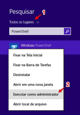 Pesquisar Windows PowerShell