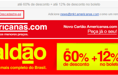 Opt-out Americanas.com